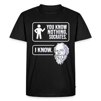 Philosophie de Socrate - T-shirt Premium bio Homme - noir - Devant - Nico (187cm)