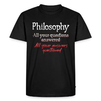 Question philosophique - T-shirt Premium bio Homme - noir - Devant - Nico (187cm)