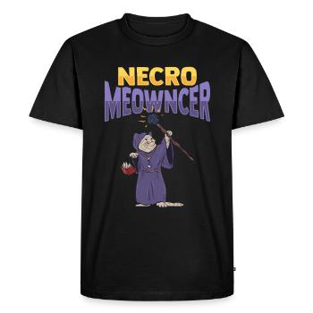Cat Necro Meowncer Necromancer design for a - Men's Premium Organic T-Shirt - black - Front - Nico (187cm)