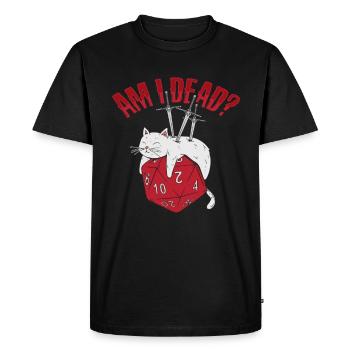 Dead D20 Cat Design pour un RPG GAMER - T-shirt Premium bio Homme - noir - Devant - Nico (187cm)