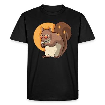 Cute Squirrel Squirrel Grey Squirrel Gift - Men's Premium Organic T-Shirt - black - Front - Nico (187cm)