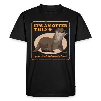 Loutre Loutre Cadeau Loutre de mer - T-shirt Premium bio Homme - noir - Devant - Nico (187cm)