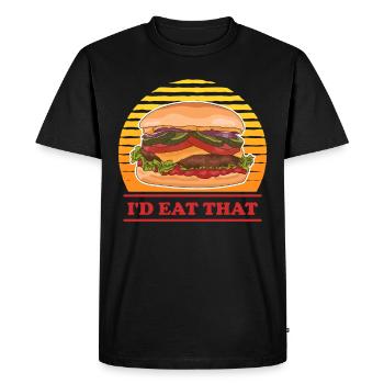Hamburg Fast Food Burger Fast Food Cadeau - T-shirt Premium bio Homme - noir - Devant - Nico (187cm)