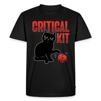 Conception D20 Cat pour un RPG GAMER - T-shirt Premium bio Homme - noir - Devant - Nico (187cm)