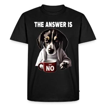 La réponse est non. Grincheux Chien drôle - T-shirt Premium bio Homme - noir - Devant - Nico (187cm)