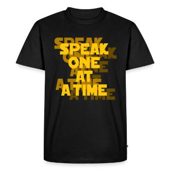 Lecture labiale Asl Geste de la main Perte auditive sourde - T-shirt Premium bio Homme - noir - Devant - Nico (187cm)