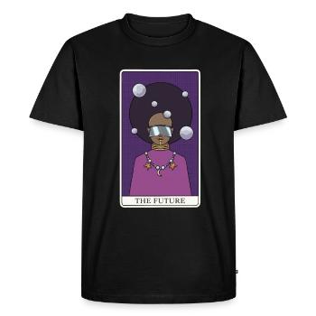 Carte de Tarot Afrofuturisme « The Future » pour un - T-shirt Premium bio Homme - noir - Devant - Nico (187cm)