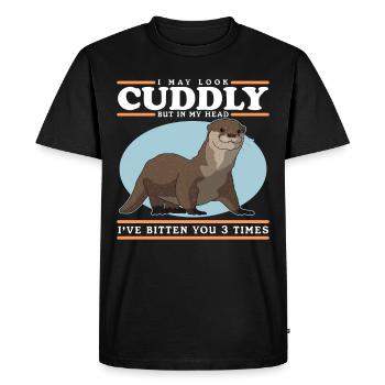 Otter Sea Otter | Otter Gift - Men's Premium Organic T-Shirt - black - Front - Nico (187cm)