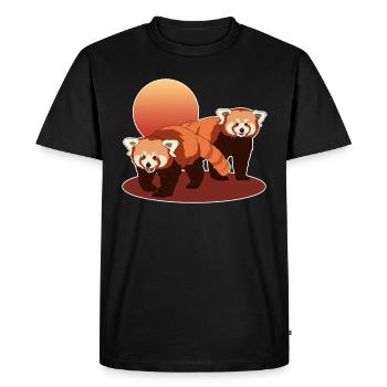 Panda roux | Pandas roux Panda Rouge Cadeau - T-shirt Premium bio Homme - noir - Devant - Nico (187cm)