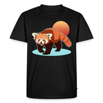 Panda Rouge Panda Rouge Panda Pandas Rouge Cadeau - T-shirt Premium bio Homme - noir - Devant - Nico (187cm)