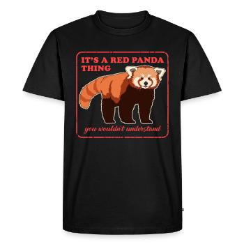 Roter Panda | Rote Pandas Red Panda Geschenk - Männer Premium Bio T-Shirt - Schwarz - Vorne - Nico (187cm)