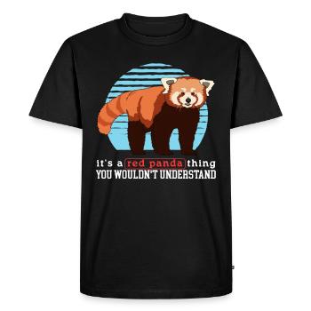 Panda Rouge Panda Rouge Panda Pandas Rouge Cadeau - T-shirt Premium bio Homme - noir - Devant - Nico (187cm)