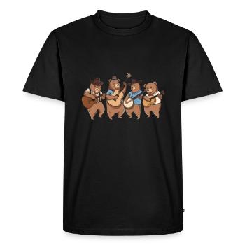 Bear Banjo Guitar Musician Design for Bluegrass - Men's Premium Organic T-Shirt - black - Front - Nico (187cm)