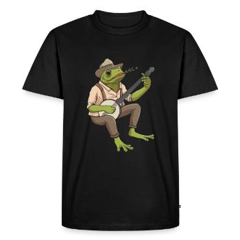 Frog banjo musician design for bluegrass concert - Men's Premium Organic T-Shirt - black - Front - Nico (187cm)