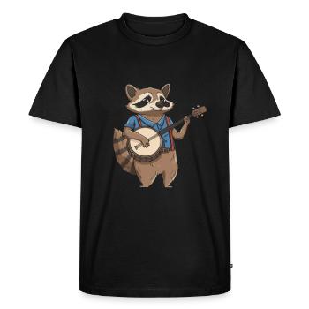 Raccoon Banjo Musicien Design pour - T-shirt Premium bio Homme - noir - Devant - Nico (187cm)
