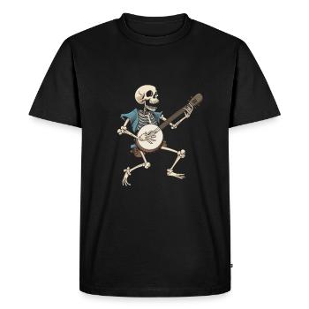 Skeleton banjo musician design for bluegrass concert - Men's Premium Organic T-Shirt - black - Front - Nico (187cm)