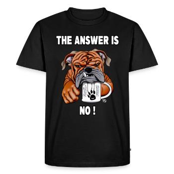 Tired and grumpy boxer dog cute Great Dane - Men's Premium Organic T-Shirt - black - Front - Nico (187cm)