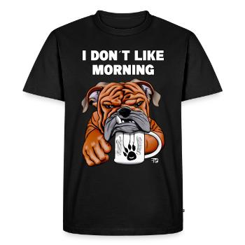I don ́t like Morning. cute boxer dogs - Men's Premium Organic T-Shirt - black - Front - Nico (187cm)