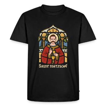 Philosophie de Saint Nietzsche - T-shirt Premium bio Homme - noir - Devant - Nico (187cm)