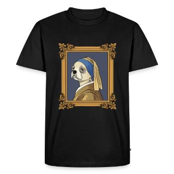 Histoire de l’art Carlin Arts visuels Vermeer - T-shirt Premium bio Homme - noir - Devant - Nico (187cm)