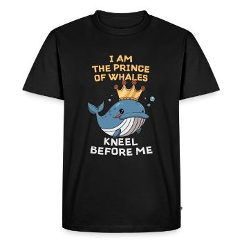Whale Prince Design pour l’observation des baleines - T-shirt Premium bio Homme - noir - Devant - Nico (187cm)