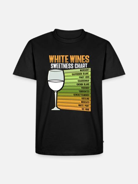 White Wine Sweetness Chart - Men's Premium Organic T-Shirt - black