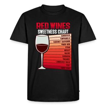 Red Wine Sweet Diagram Design for a Wine Drinker - Men's Premium Organic T-Shirt - black - Front - Nico (187cm)
