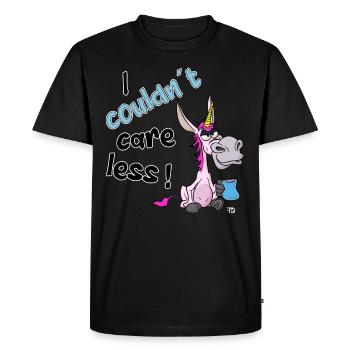 I couldn't care less. funny donkey unicorn - Men's Premium Organic T-Shirt - black - Front - Nico (187cm)