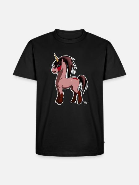 Kawaii anime enhjørning hest - Herre Premium økologisk T-shirt - sort