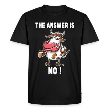 La réponse est non! Grumpy Funny Cow - T-shirt Premium bio Homme - noir - Devant - Nico (187cm)