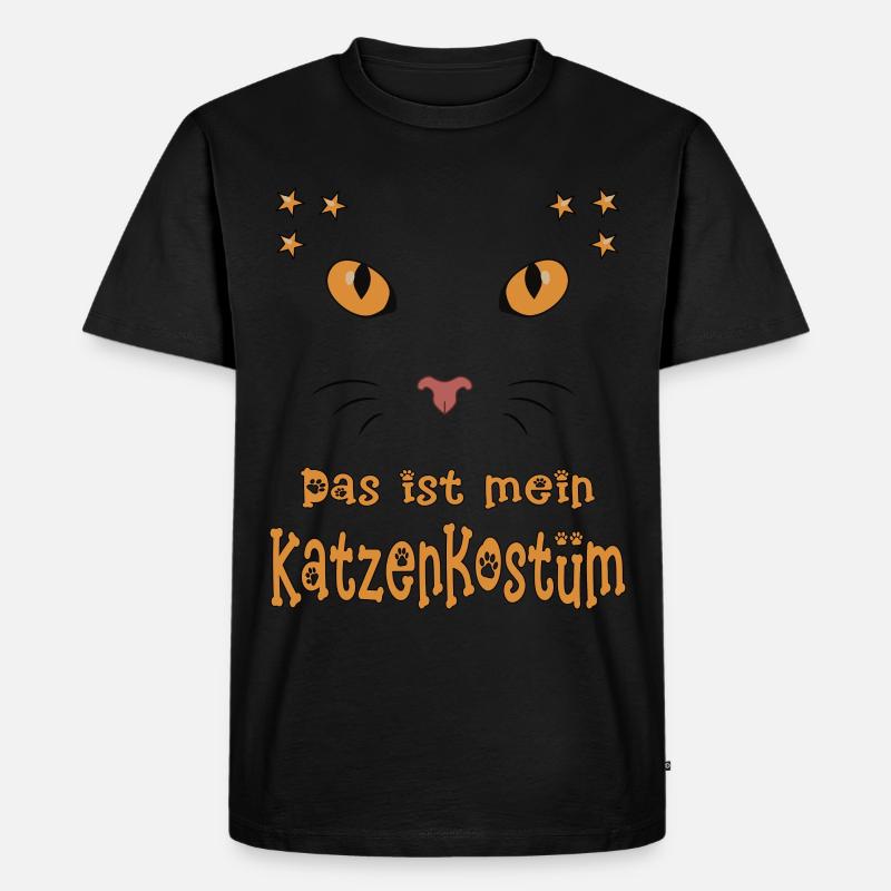 Karneval Katzen Gesicht mit Sternchen - Männer Premium Bio T-Shirt - Schwarz