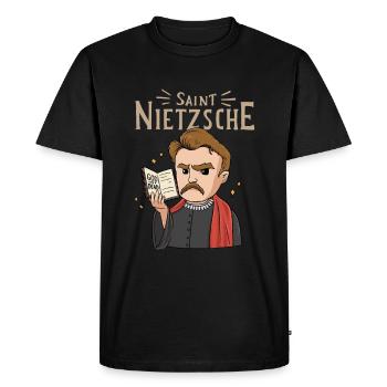 Philosophie de Saint Nietzsche - T-shirt Premium bio Homme - noir - Devant - Nico (187cm)