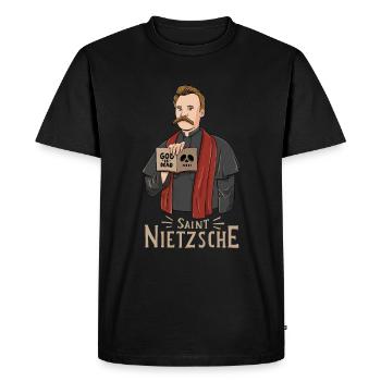Philosophie de Saint Nietzsche - T-shirt Premium bio Homme - noir - Devant - Nico (187cm)