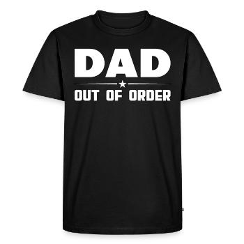 Papa dans le désordre. Drôle de père - T-shirt Premium bio Homme - noir - Devant - Nico (187cm)