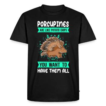 Porcs-épics Cadeau de porc-épic - T-shirt Premium bio Homme - noir - Devant - Nico (187cm)