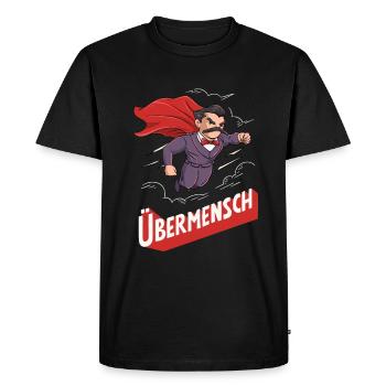Philosophie de Nietzsche Übermensch - T-shirt Premium bio Homme - noir - Devant - Nico (187cm)