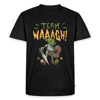 Goblin Orc D20 Cube Team Waaagh Design for a - Men's Premium Organic T-Shirt - black - Front - Nico (187cm)