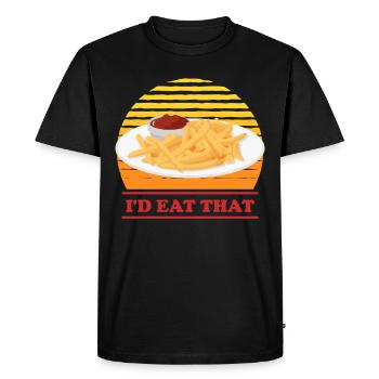 French fries fries fries fast food gift - Men's Premium Organic T-Shirt - black - Front - Nico (187cm)