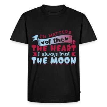 Romantic moon soulmate designs for a - Men's Premium Organic T-Shirt - black - Front - Nico (187cm)