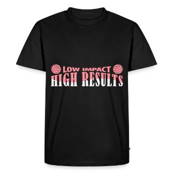 Conception d’entraînement en salle pour un entraînement à faible impact - T-shirt Premium bio Homme - noir - Devant - Nico (187cm)