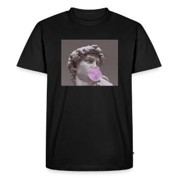 Michelangelo David statue with chewing gum for a - Men's Premium Organic T-Shirt - black - Front - Nico (187cm)