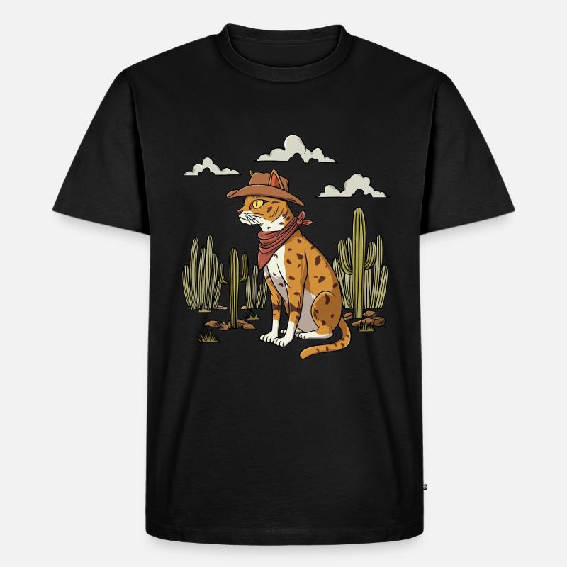 Conception de chat texan - T-shirt Premium bio Homme - noir