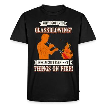Handblown glass design for a glassblower - Men's Premium Organic T-Shirt - black - Front - Nico (187cm)