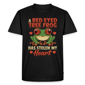 Red-eyed Frog Love Design for a Frog Fan - Men's Premium Organic T-Shirt - black - Front - Nico (187cm)
