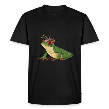 Red-eyed frog with flowers design for a - Men's Premium Organic T-Shirt - black - Front - Nico (187cm)