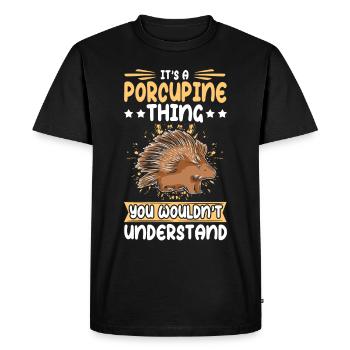 Porcs-épics Cadeau de porc-épic - T-shirt Premium bio Homme - noir - Devant - Nico (187cm)