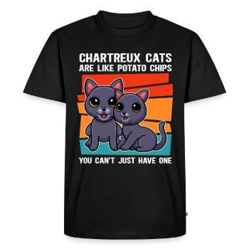 Chartreux Carthusian Cat Owner Gift - Men's Premium Organic T-Shirt - black - Front - Nico (187cm)