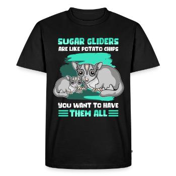 Sugar Glider Short Head Glider Gift - Men's Premium Organic T-Shirt - black - Front - Nico (187cm)
