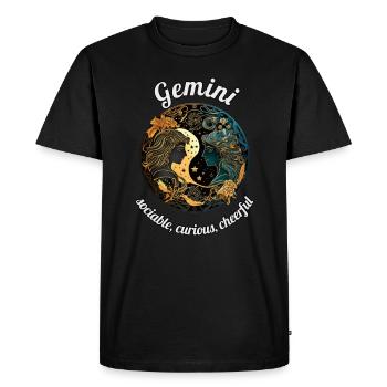 Signe du zodiaque Gémeaux Gémeaux Astronomie - T-shirt Premium bio Homme - noir - Devant - Nico (187cm)