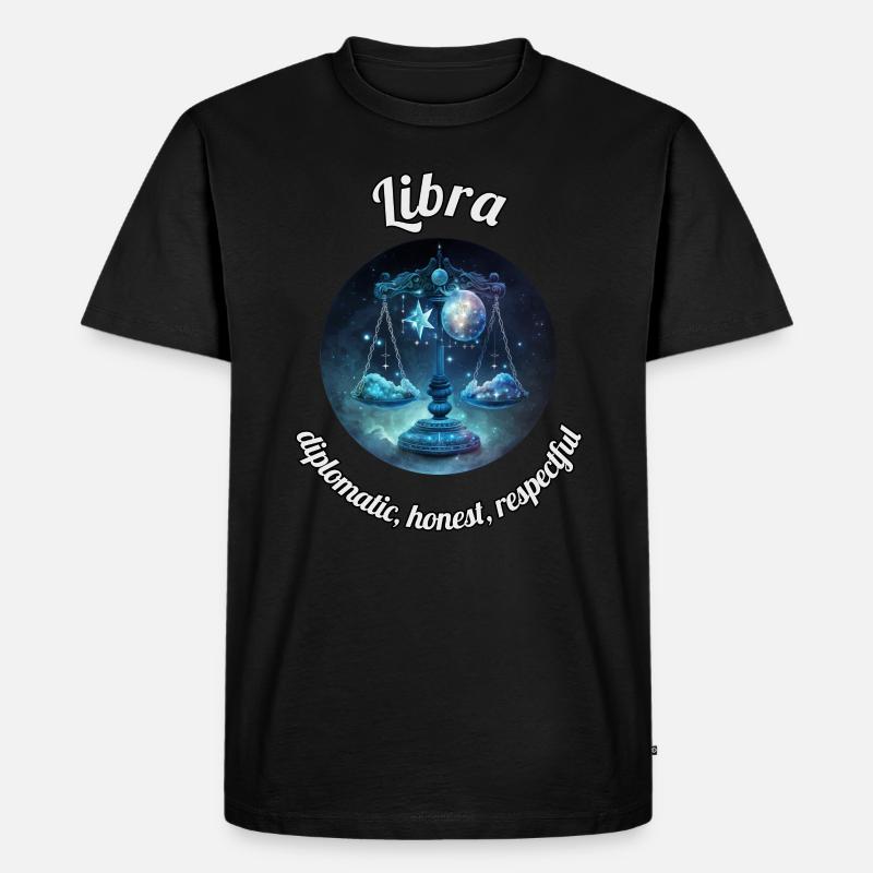 Libra Sternzeichen Waage Astronomie - Männer Premium Bio T-Shirt - Schwarz